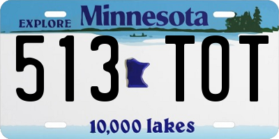 MN license plate 513TOT