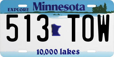 MN license plate 513TOW