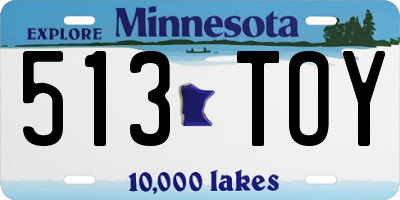 MN license plate 513TOY