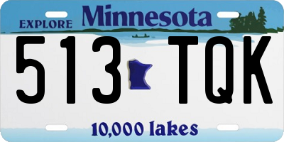 MN license plate 513TQK