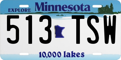 MN license plate 513TSW
