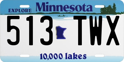 MN license plate 513TWX