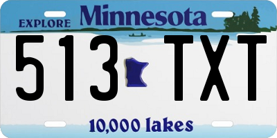 MN license plate 513TXT