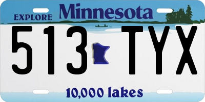 MN license plate 513TYX