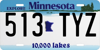MN license plate 513TYZ