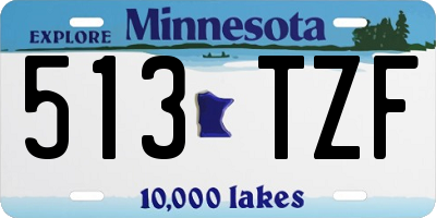 MN license plate 513TZF