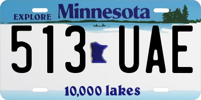 MN license plate 513UAE