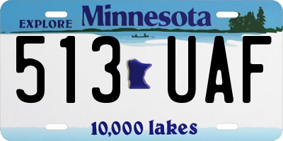 MN license plate 513UAF