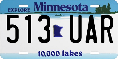 MN license plate 513UAR