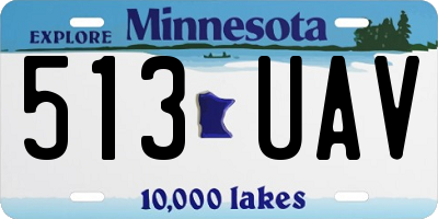 MN license plate 513UAV