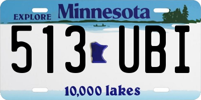 MN license plate 513UBI