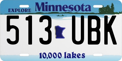 MN license plate 513UBK