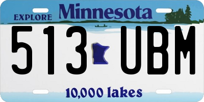 MN license plate 513UBM