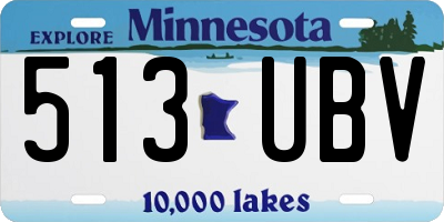 MN license plate 513UBV