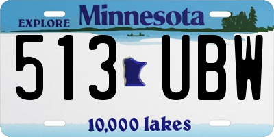 MN license plate 513UBW