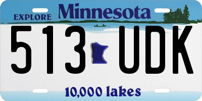 MN license plate 513UDK