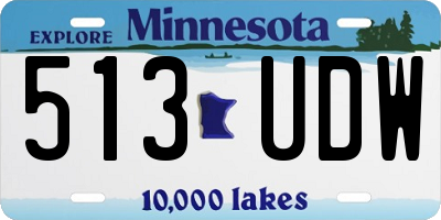 MN license plate 513UDW