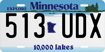 MN license plate 513UDX