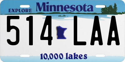 MN license plate 514LAA