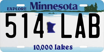 MN license plate 514LAB