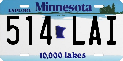 MN license plate 514LAI