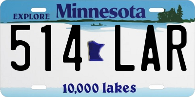 MN license plate 514LAR