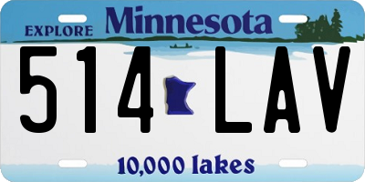 MN license plate 514LAV