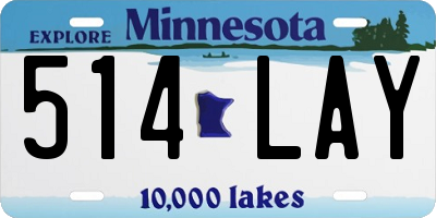 MN license plate 514LAY
