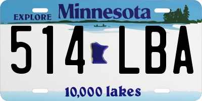 MN license plate 514LBA