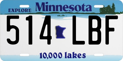 MN license plate 514LBF