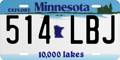 MN license plate 514LBJ
