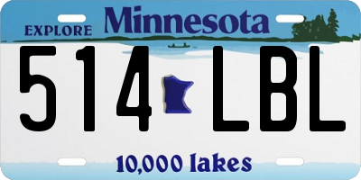 MN license plate 514LBL