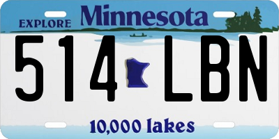 MN license plate 514LBN