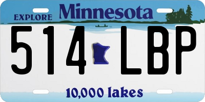MN license plate 514LBP