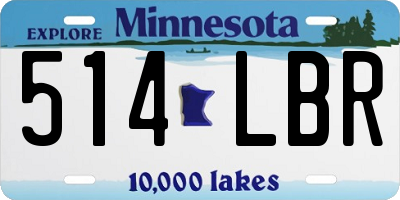 MN license plate 514LBR