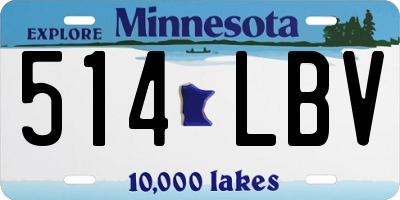 MN license plate 514LBV