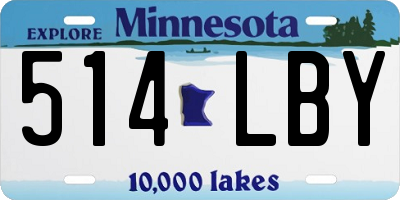 MN license plate 514LBY