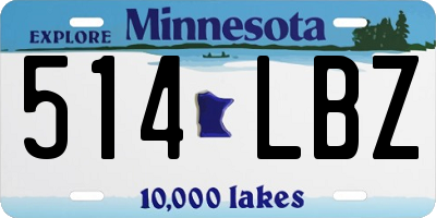 MN license plate 514LBZ