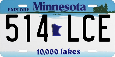 MN license plate 514LCE