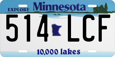 MN license plate 514LCF