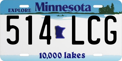 MN license plate 514LCG