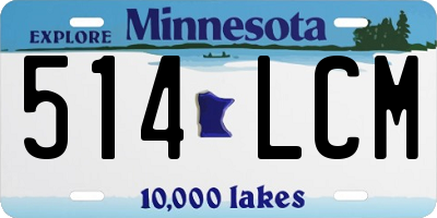 MN license plate 514LCM