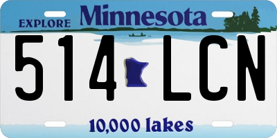 MN license plate 514LCN