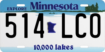 MN license plate 514LCO