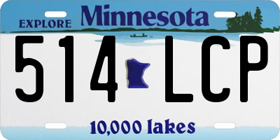 MN license plate 514LCP