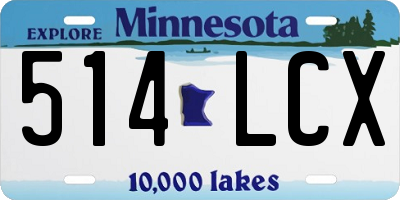 MN license plate 514LCX