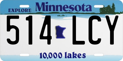 MN license plate 514LCY