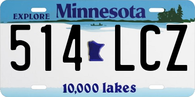 MN license plate 514LCZ