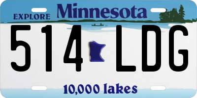 MN license plate 514LDG