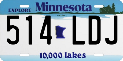 MN license plate 514LDJ